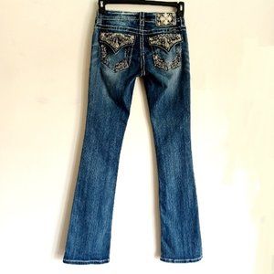 Miss Me Jeans Mid-Rise Bootcut Lace Jewel MP8173B sz 26